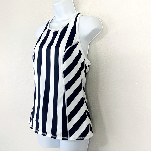 Tommy Bahama Island Active Stripe High Neck Racerback Tankini Top Size M - Picture 3 of 8
